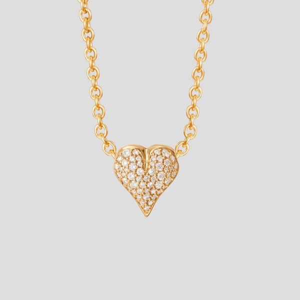Heart 18K Gold Clasp for Necklace w. Diamonds