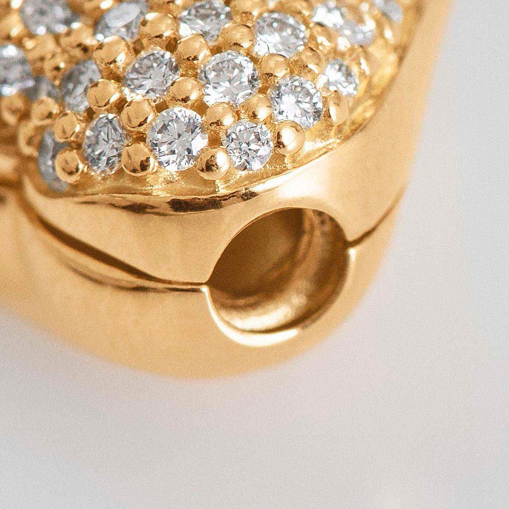 Heart 18K Gold Clasp for Necklace w. Diamonds