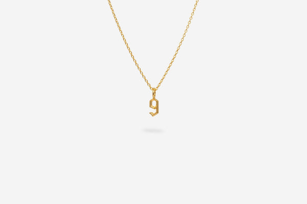 IX Lucky Number 9 Gold Plated  Pendant