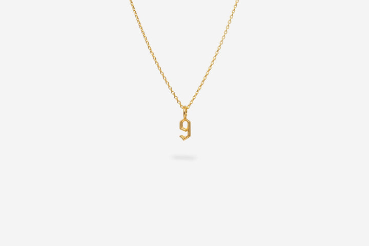 IX Lucky Number 9 Gold Plated Pendant