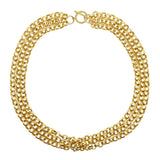 Triple Link Chain Gold Plated Necklace