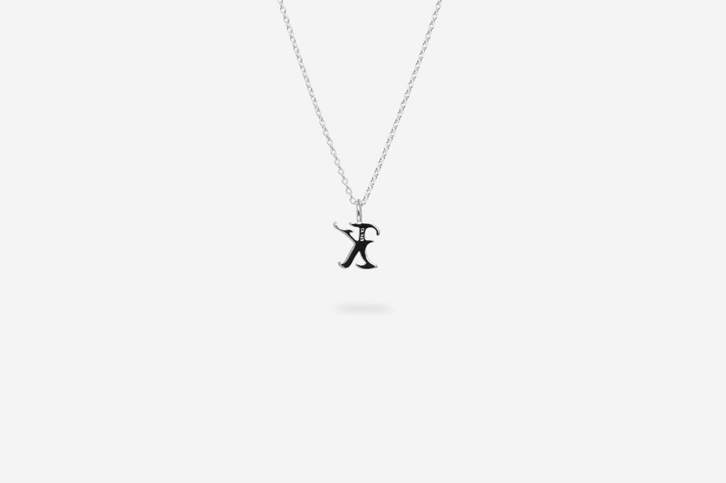 IX K Letter Silver Pendant