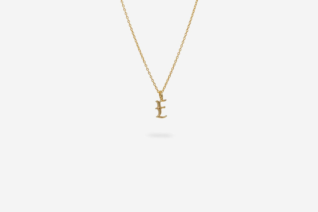 IX E Letter 22K Gold Plated Pendant