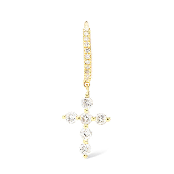 Pavéd Cross Hoop aus 18K Gold, Weißgold oder Rosegold I Diamant