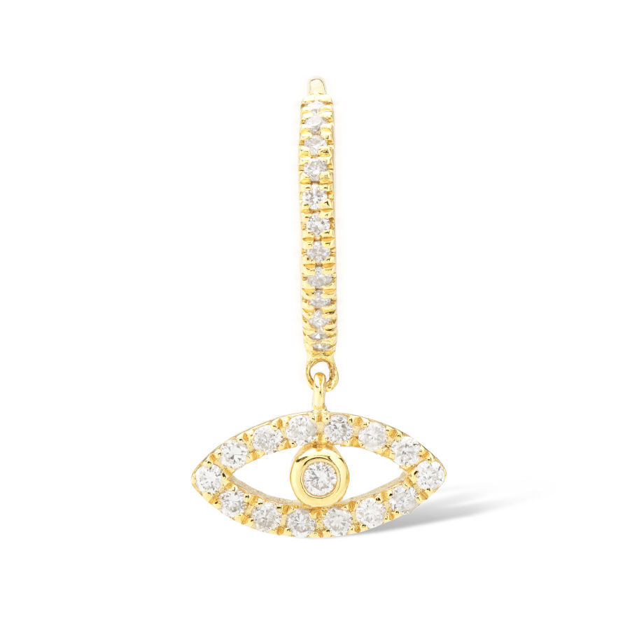 Øje Piercing 18K Guld, Hvidguld el. Rosaguld Hoop m. Diamant