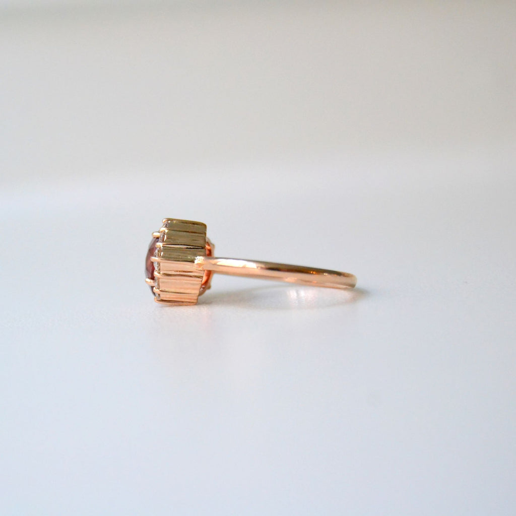 Mala 18K Rosegold Ring w. Tourmaline & Diamonds