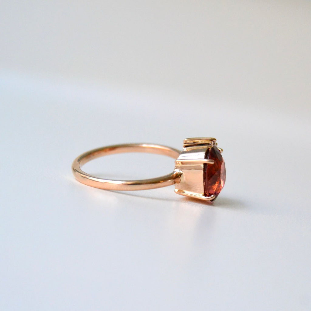 Mala 18K Rosegold Ring w. Tourmaline & Diamonds