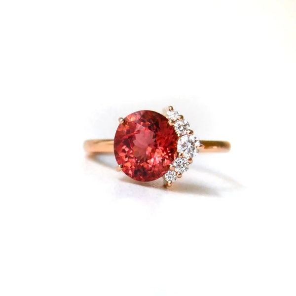 Mala Ring aus 18K Rosegold I Turmalin und Diamanten