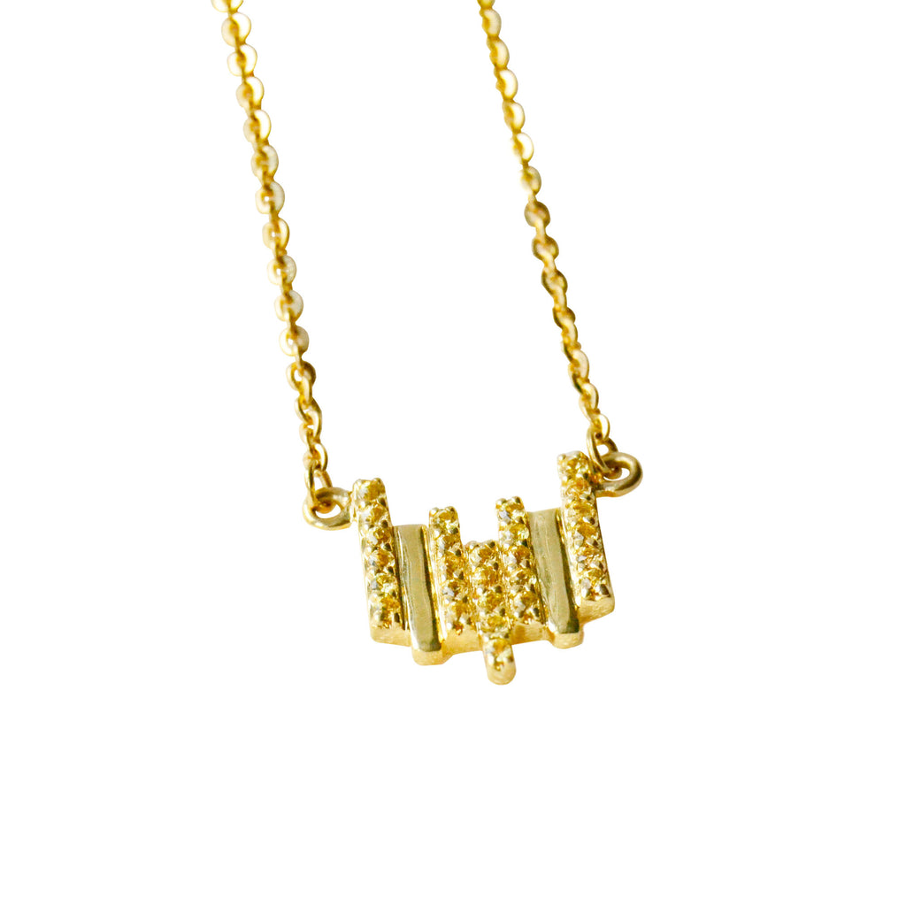 Mette 18K Gold Necklace w. Sapphires