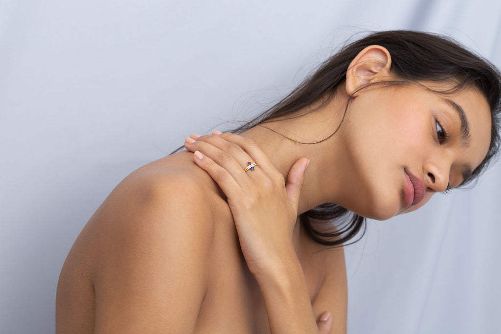 Andrea Goldring 14K I Diamanten und Rubin