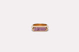 IX Mini Hexagon Purple 14K Gold  Ring