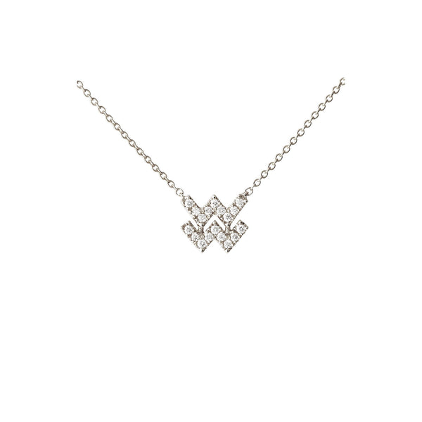 Petit Sign Sternzeichen Wassermann Halskette aus 18K Weißgold I Diamanten