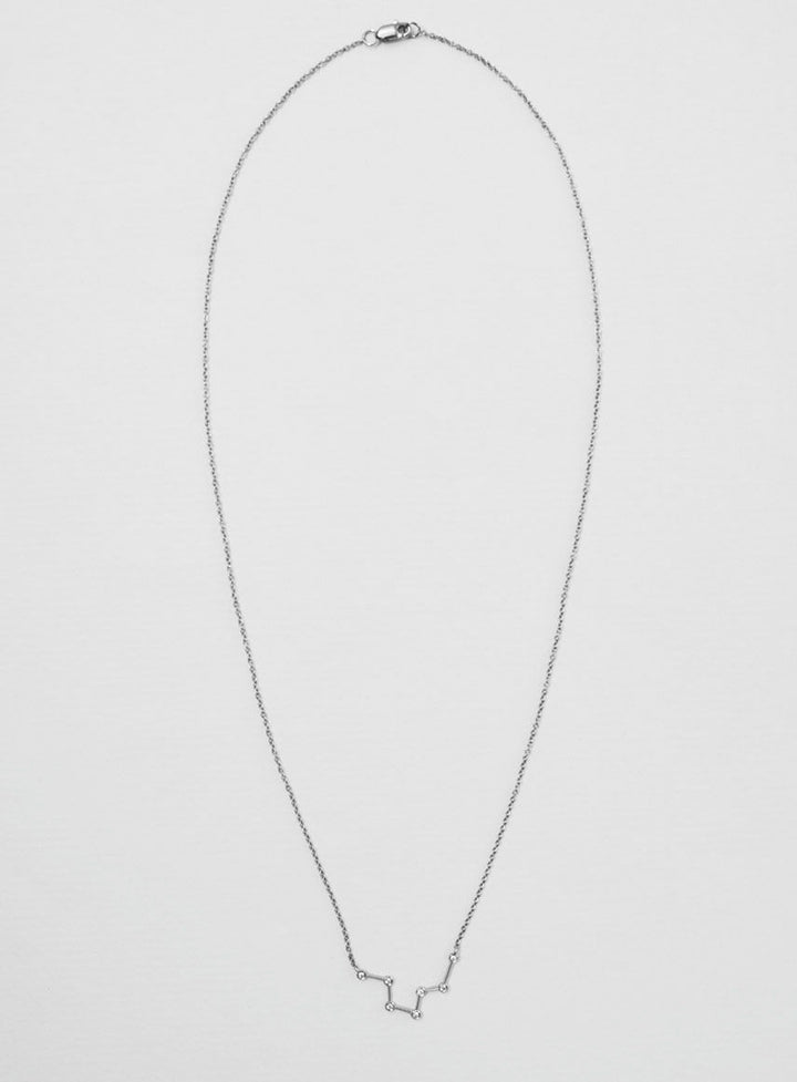 Star Sign Aquarius 18K Hvidguld Halskæde m. Diamant