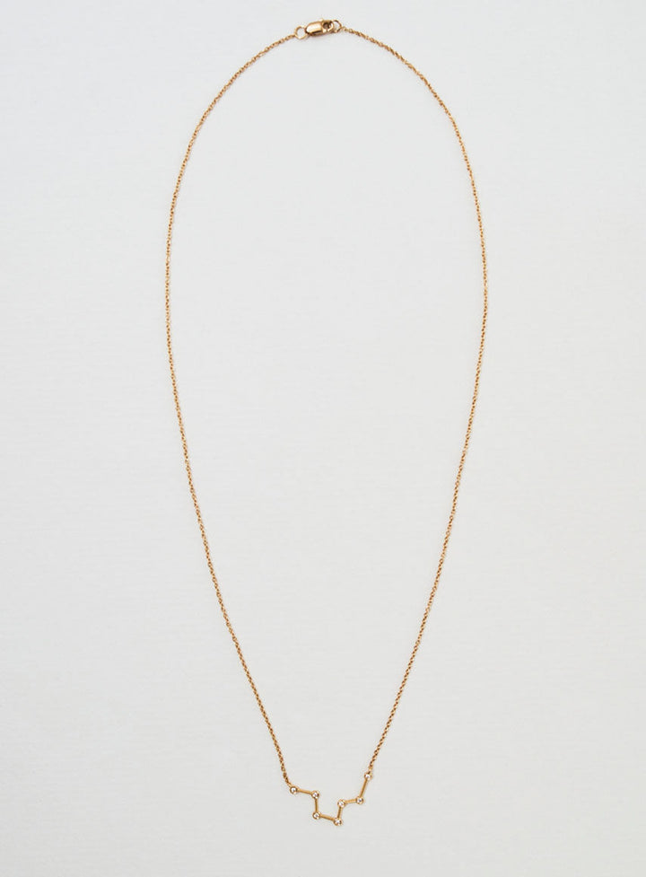 Star Sign Aquarius 18K Guld Halskæde m. Diamant