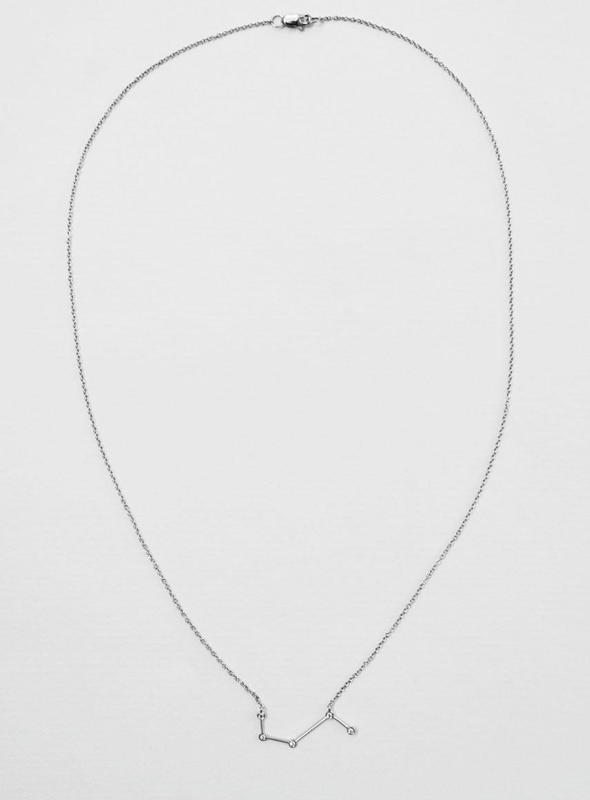 Star Sign Aries 18K Hvidguld Halskæde m. Diamant