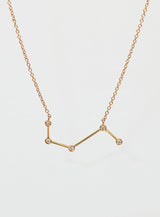 Star Sign Aries 18K Gold Necklace w. Diamond