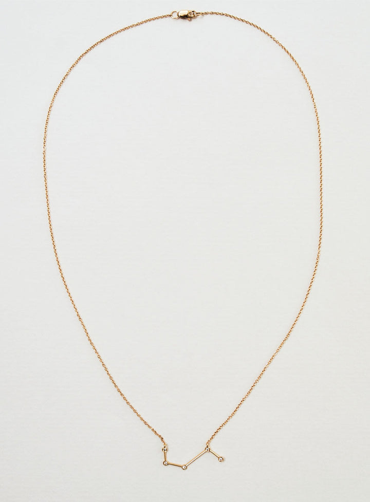 Star Sign Aries 18K Guld Halskæde m. Diamant