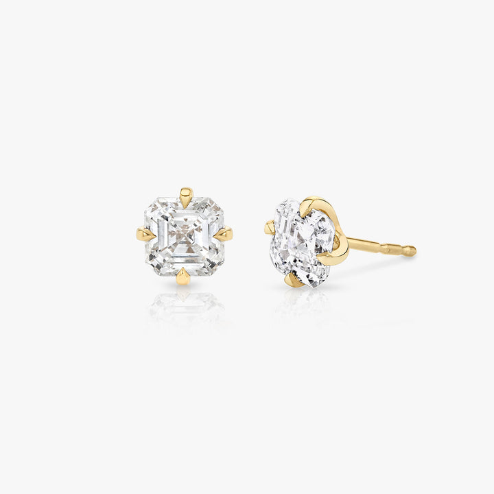 Iconic Asscher 14K Gold Studs w. Lab-Grown Diamonds, 0.75 ct.