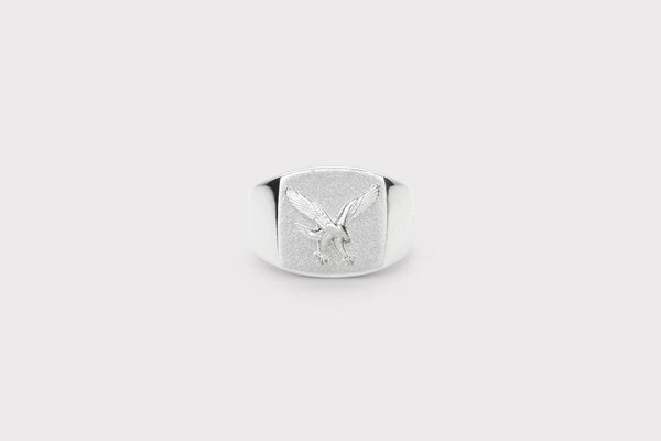 IX Eagle Signet Ring Silver