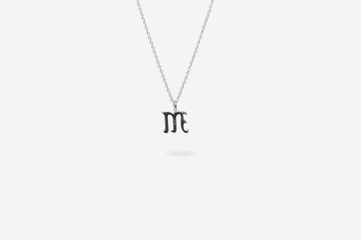 IX M Letter Silver Pendant