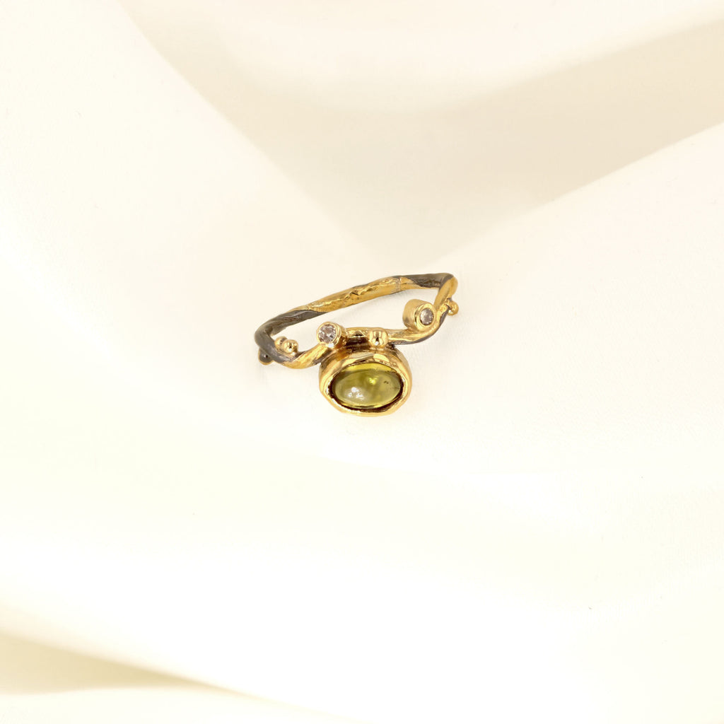 Love Seafire 18K, 22K & 24K Guld Ring m. Safir