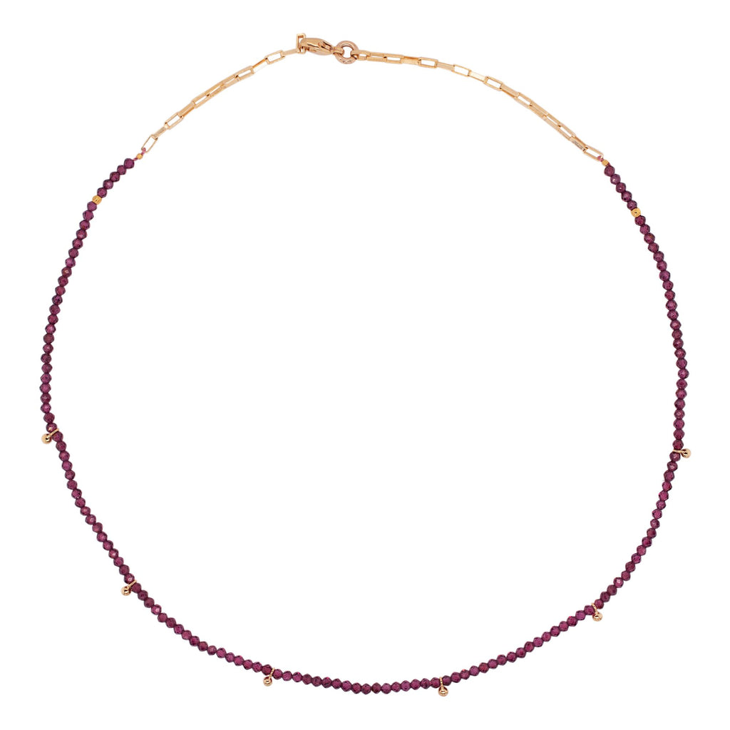 Gold Plated Necklace w. Garnet