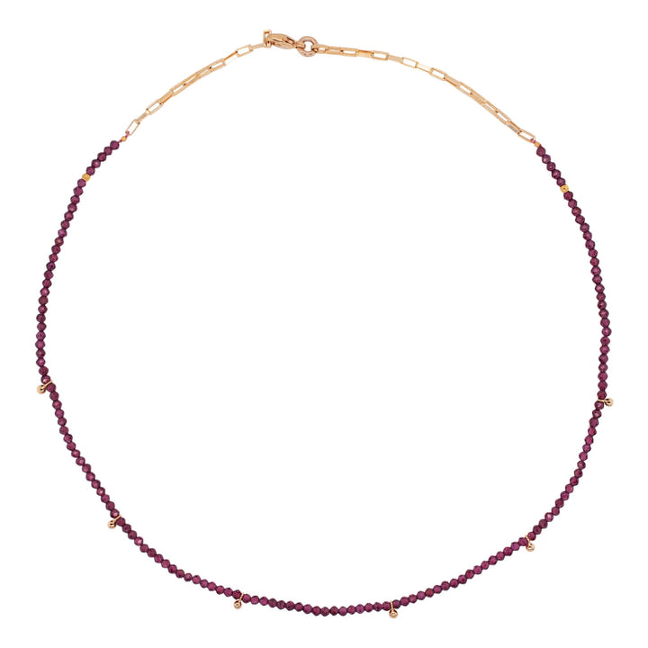 Gold Plated Necklace w. Garnet