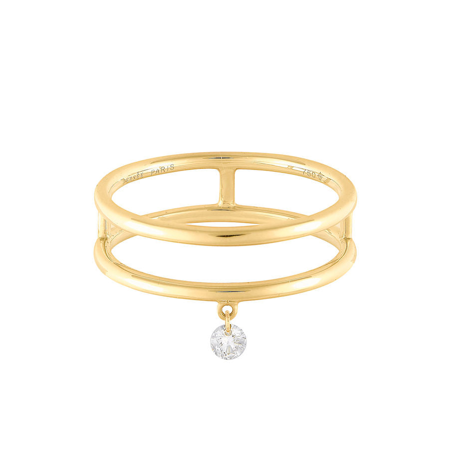 Zeus Double 18K Gold Ring w. Diamond