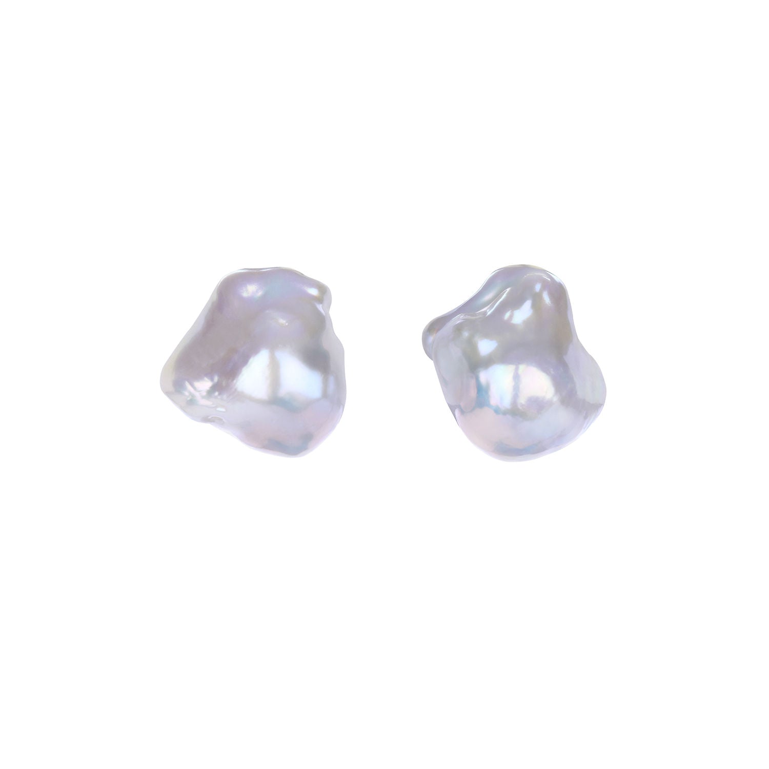 Large Baroque Gold Plated Studs w. Pearls