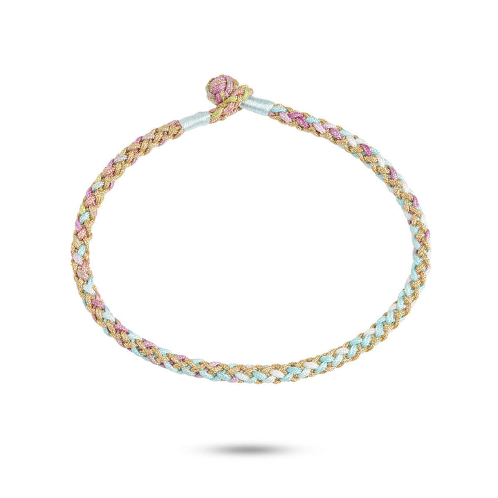 Braided Silver/Mixed coloured  Bracelet