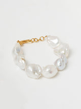Giant pearl 14K Gold Plated Bracelet w. Pearls