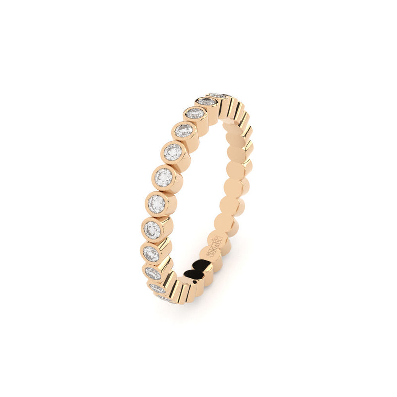 Simplicity Bezel Eternity 14K Rosegold Ring I Labor-Diamanten