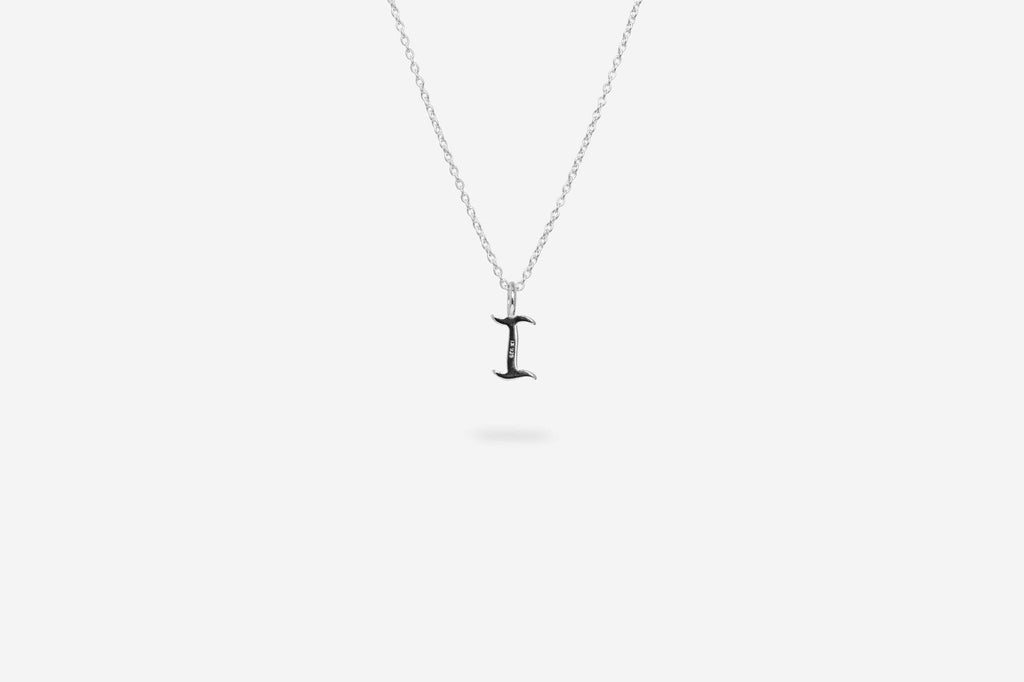 IX I Letter Silver Pendant