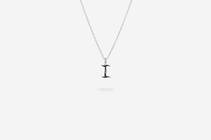 IX I Letter Silver Pendant