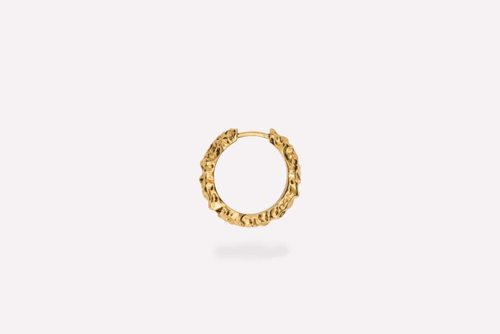 IX Crunchy Edge Gold Plated Hoop