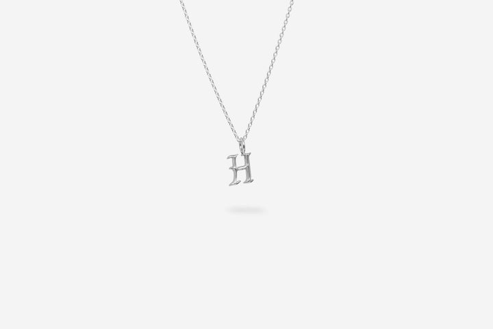IX H Letter Silver Pendant