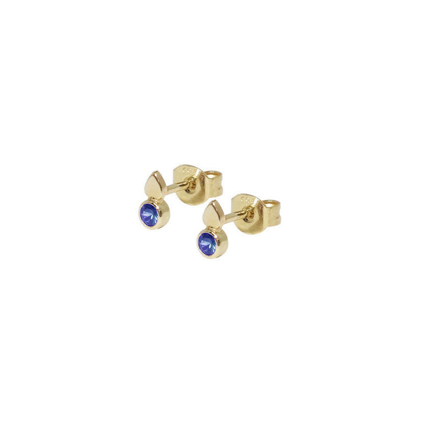 Teardrops 14K Gold Earrings w. Sapphires