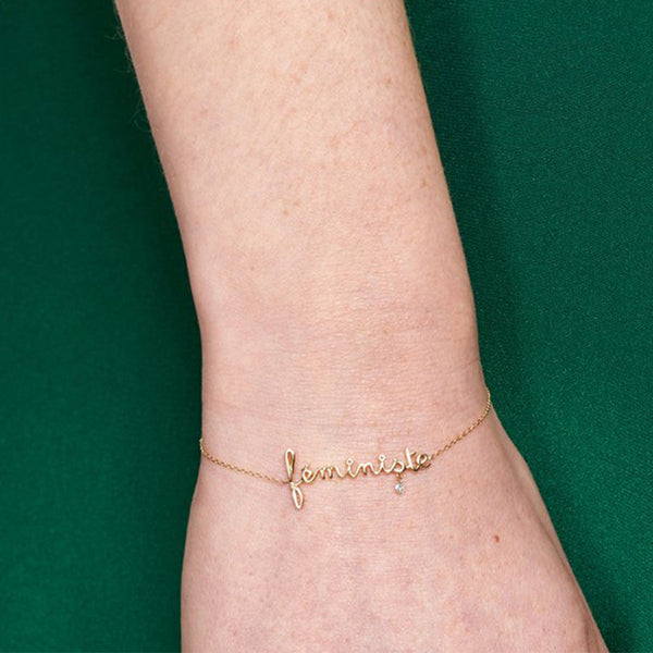 Feministe Armband 18K vergoldet I Diamant