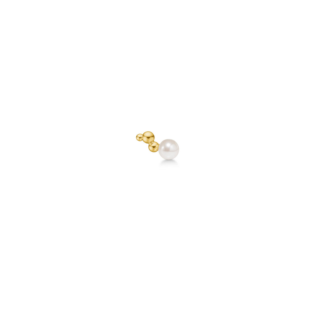 Bubble Gold Plated Stud w. Pearl