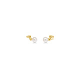 Bubble Gold Plated Stud w. Pearl
