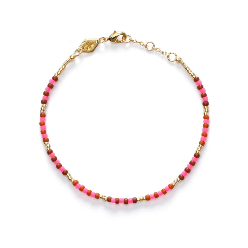Bundoran Gold Plated Bracelet w. Pink/Rose Beads