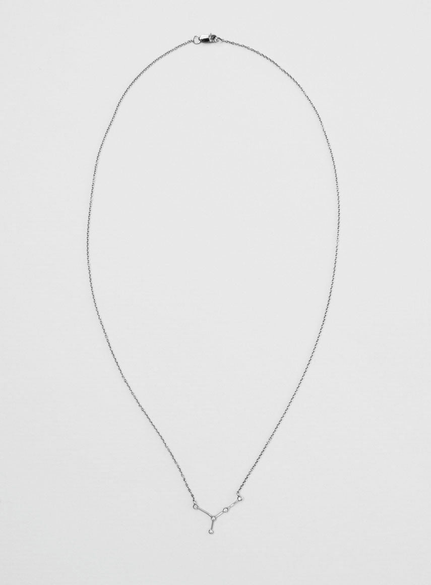 Star Sign Cancer 18K Hvidguld Halskæde m. Diamant