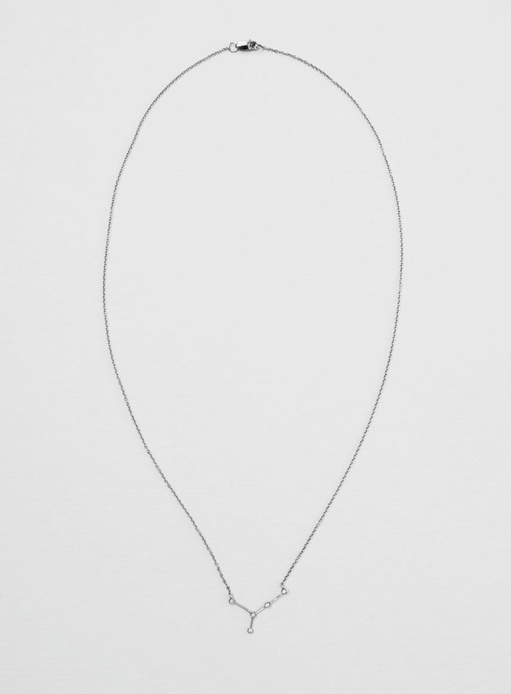 Star Sign Cancer 18K Hvidguld Halskæde m. Diamant