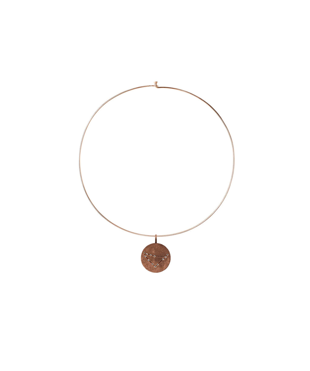 Constellation Capricorn 14K Gold, Whitegold or Rosegold Pendant w. Diamonds