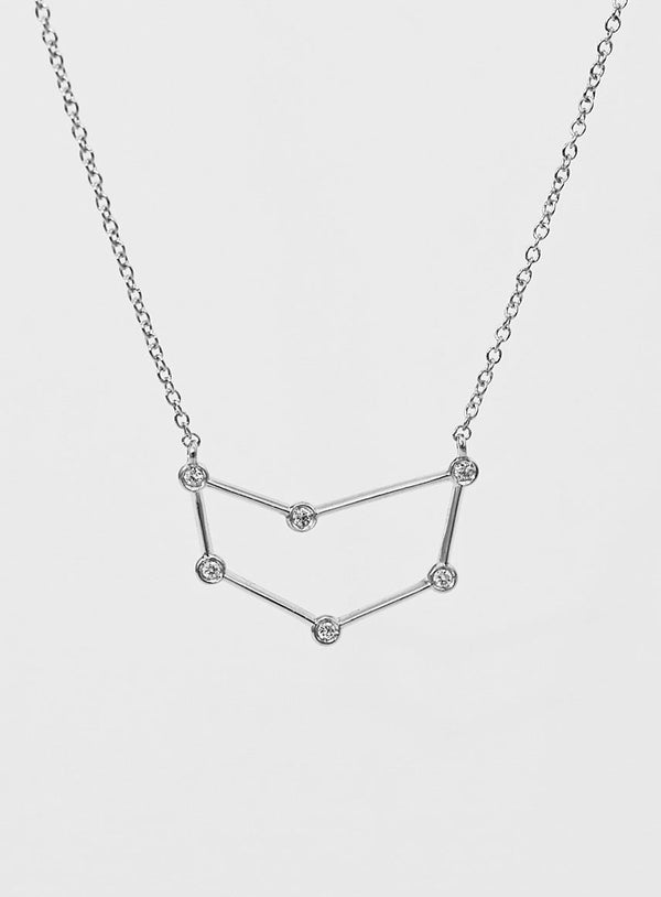 Sternzeichen Steinbock Halskette aus 18K Weißgold I Diamant