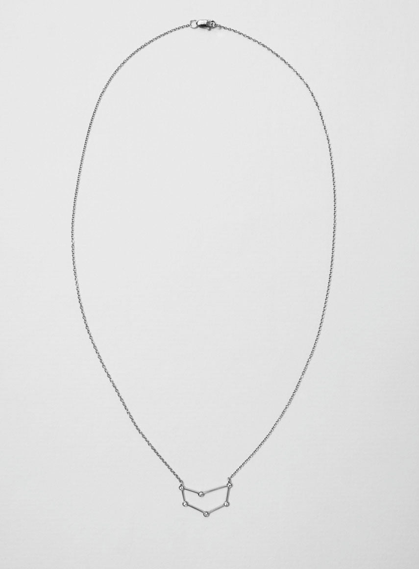 Star Sign Capricorn 18K Whitegold Necklace w. Diamond