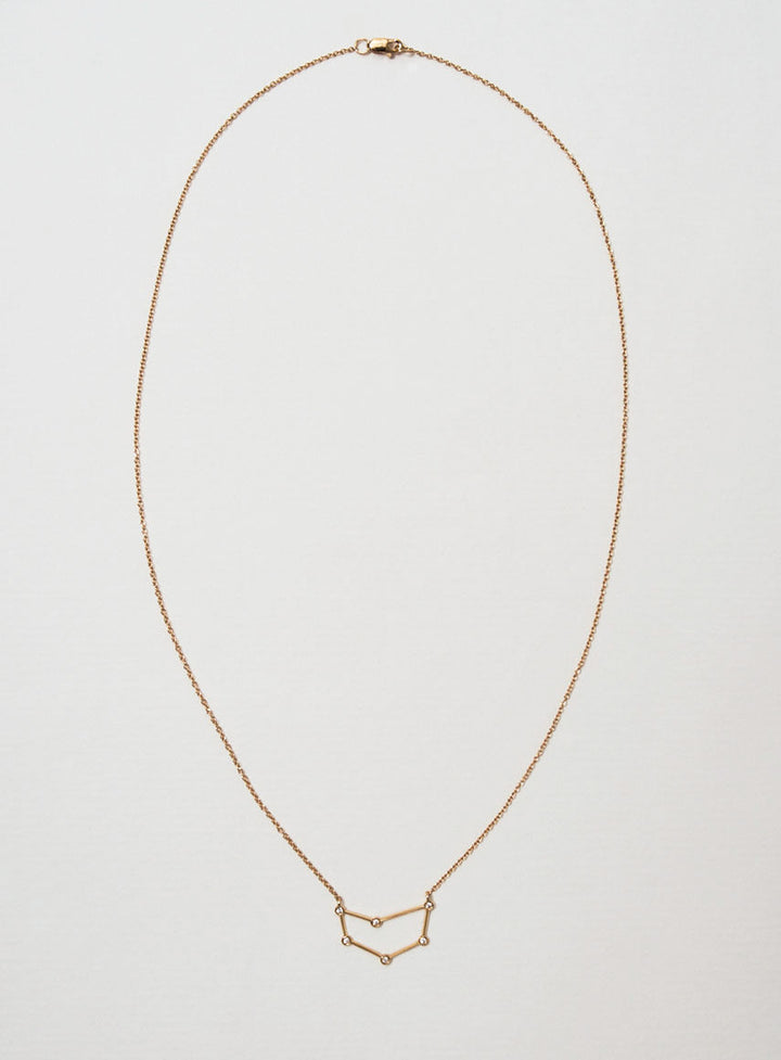 Star Sign Capricorn 18K Guld Halskæde m. Diamant