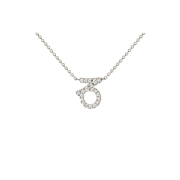 Petit Sign Capricorn 18K Whitegold Necklace w. Diamonds