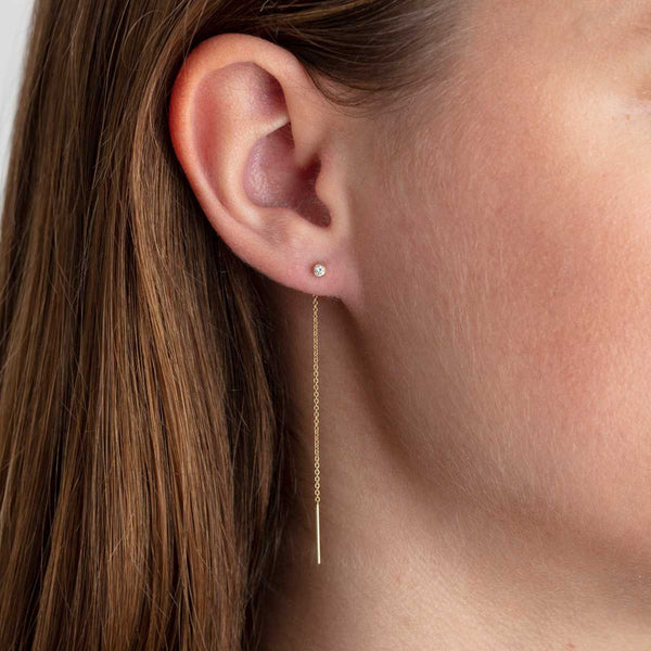 Kette Weiß Ohrring aus 18K Gold
