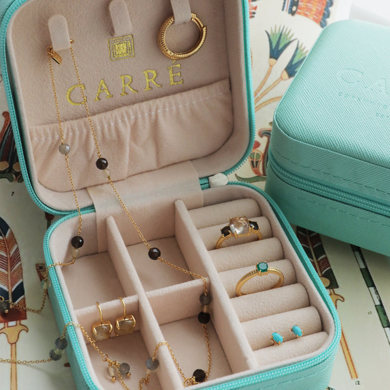 Turquoise Jewellery box in Vegan Leather